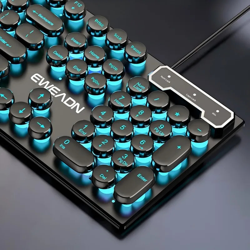 Gaming Keyboard Mouse - Retro Punk mechanisch toetsenbord-muisset Bedraad Draadloos