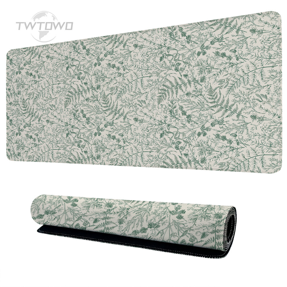 Gaming Keyboard Non Mechanical - Muismat Gaming Groen Bloemengras Esthetiek Xl