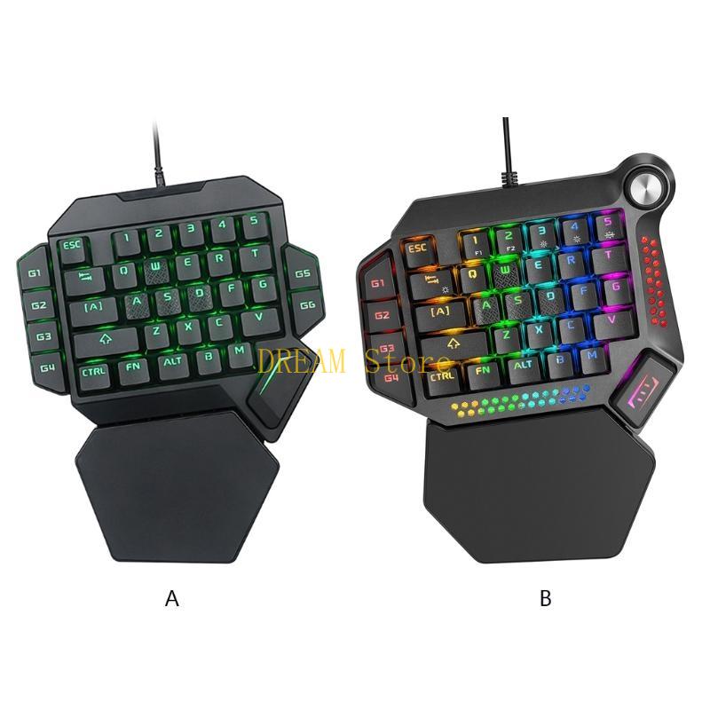 Gaming Keyboard Half - RGB-lichtgevende achtergrondverlichting met één hand voor