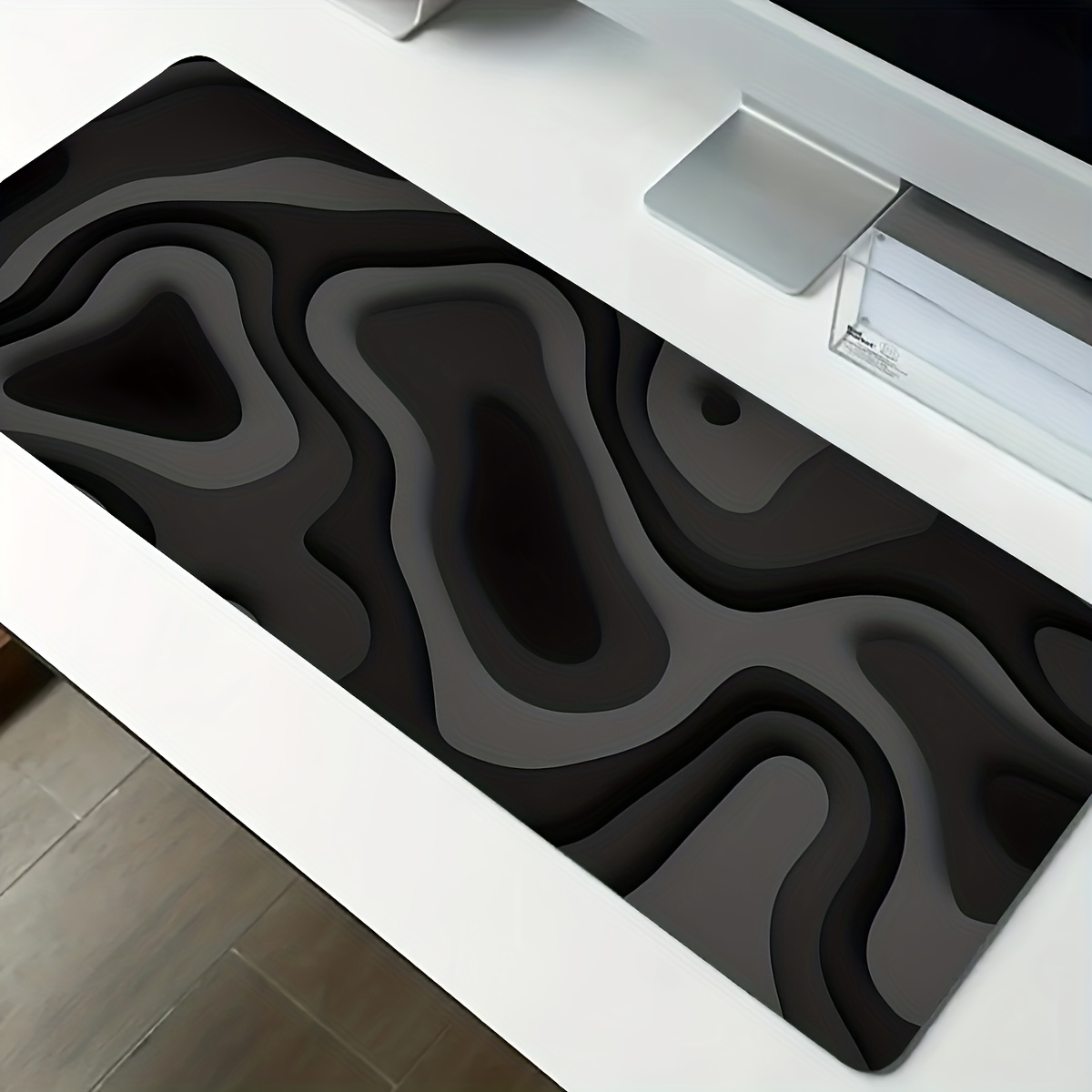 Gaming Keyboard Brand - Zwart-grijs swirl design grote muismat bureau