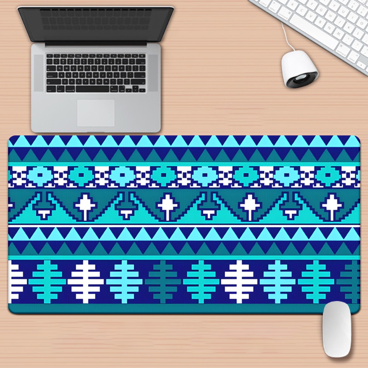 Gaming Keyboard Brand - Brand Tribal Blue HD bedrukt bureau-onderlegger