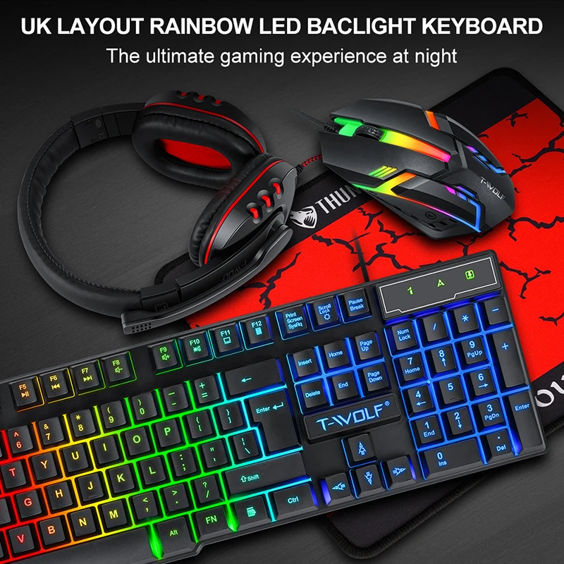 T-WOLF Game Vierdelige TF800 V - Gaming Keyboard And Mouse Set recensie en prijs